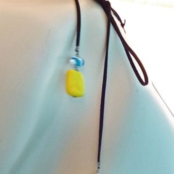 Primary Colors Art Glass Artisan chunk glass bead necklace Adjustable size - Picture 9 of 9